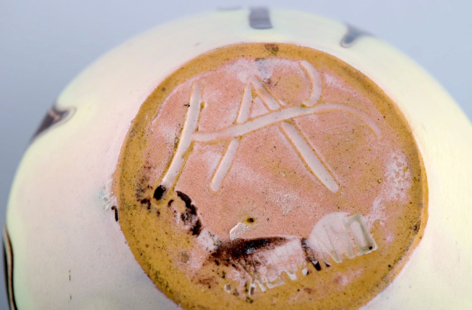 Kähler, Denmark. Glazed stoneware vase in modern design. Blue and brown running glaze on a - 6