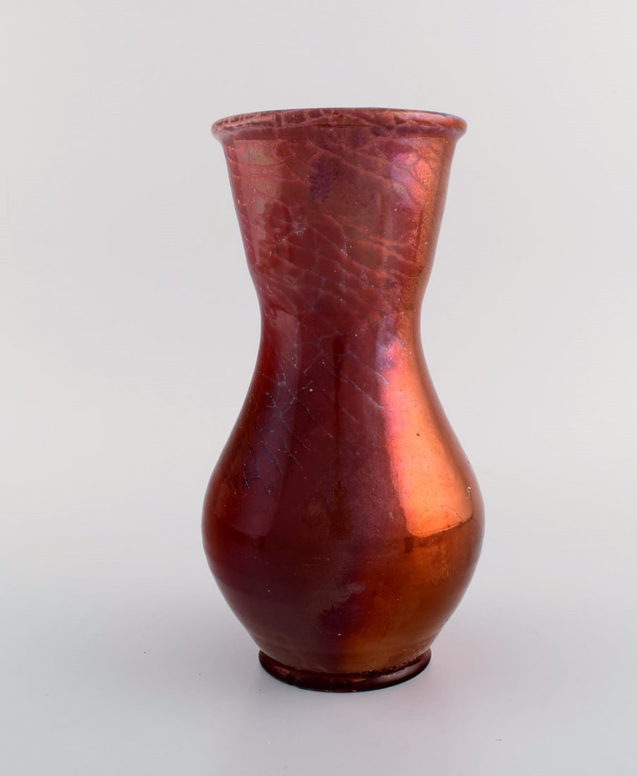 Karl Hansen Reistrup for Kähler. Antique vase in glazed ceramics. Beautiful luster glaze. - 2