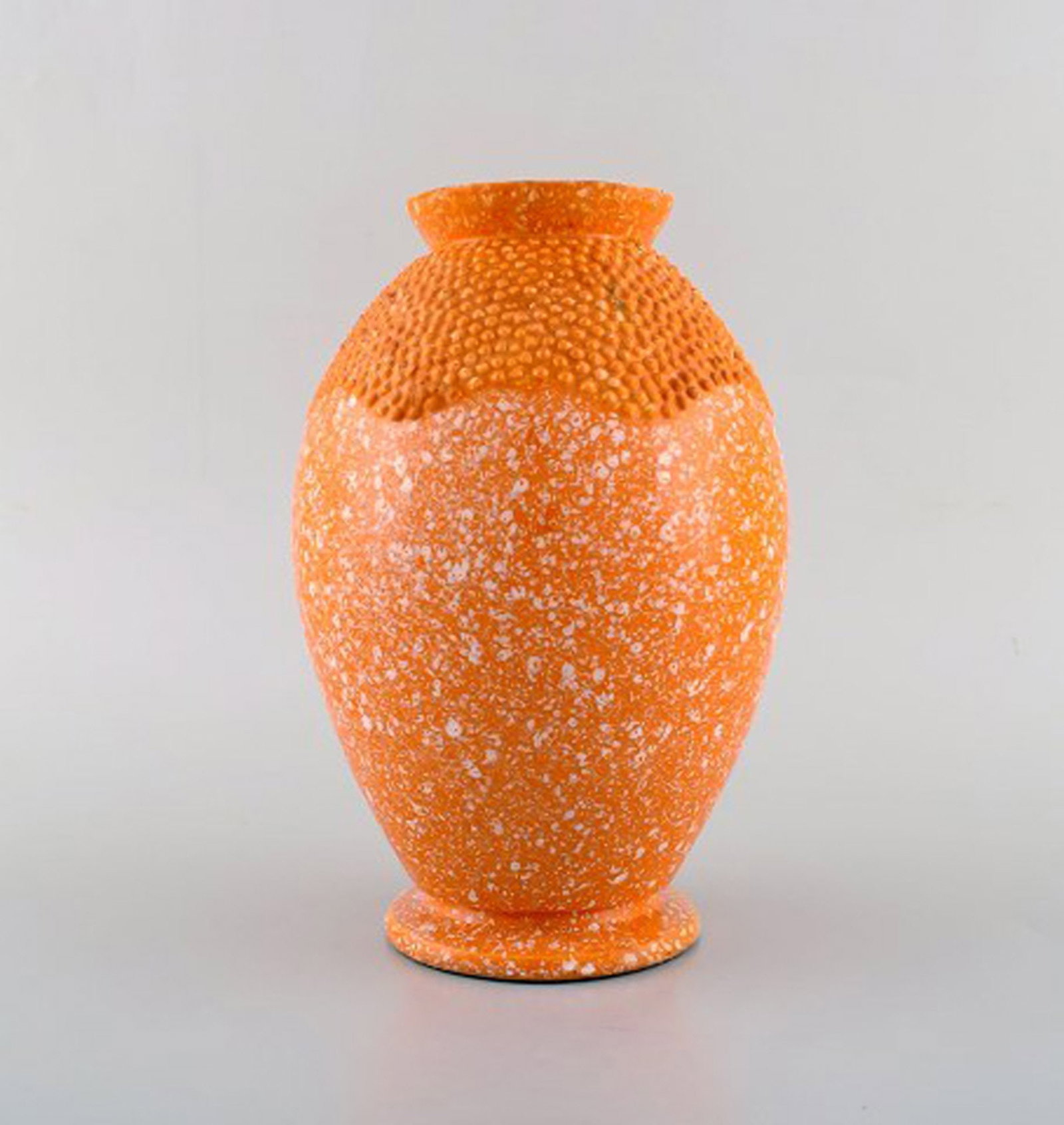 Andre Fau (1896-1982) for Boulogne. Art deco vase in glazed ceramics. Beautiful speckled glaze in - 2