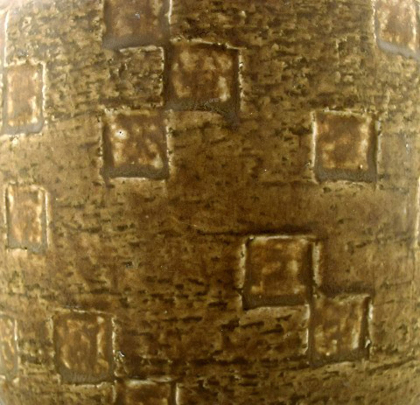 Saxbo large stoneware vase in modern design, glaze in yellow brown tones. - 6