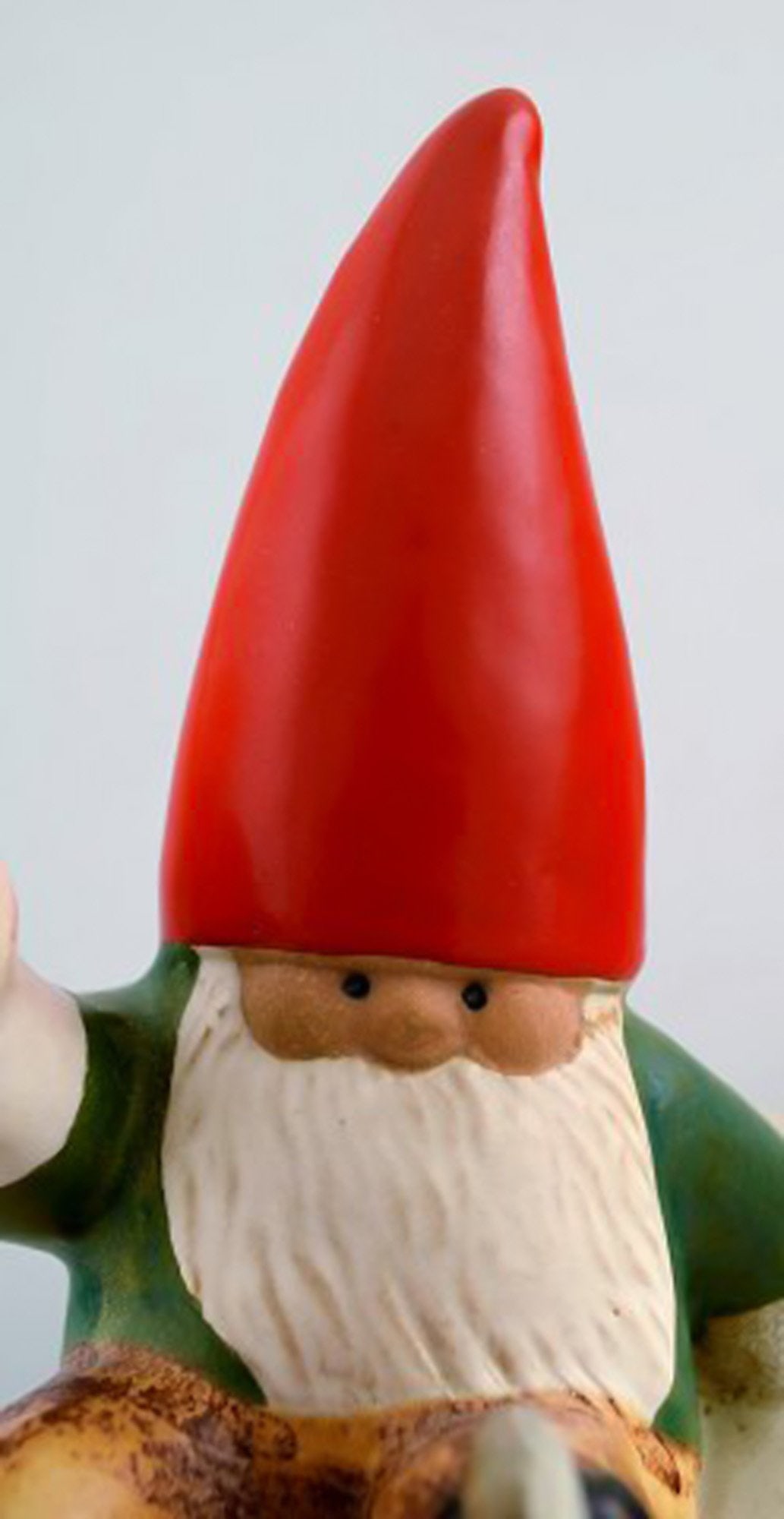 Rare Lisa Larson candlestick for Gustavsberg. Santa on skates. Glazed stoneware. 1995. - 4