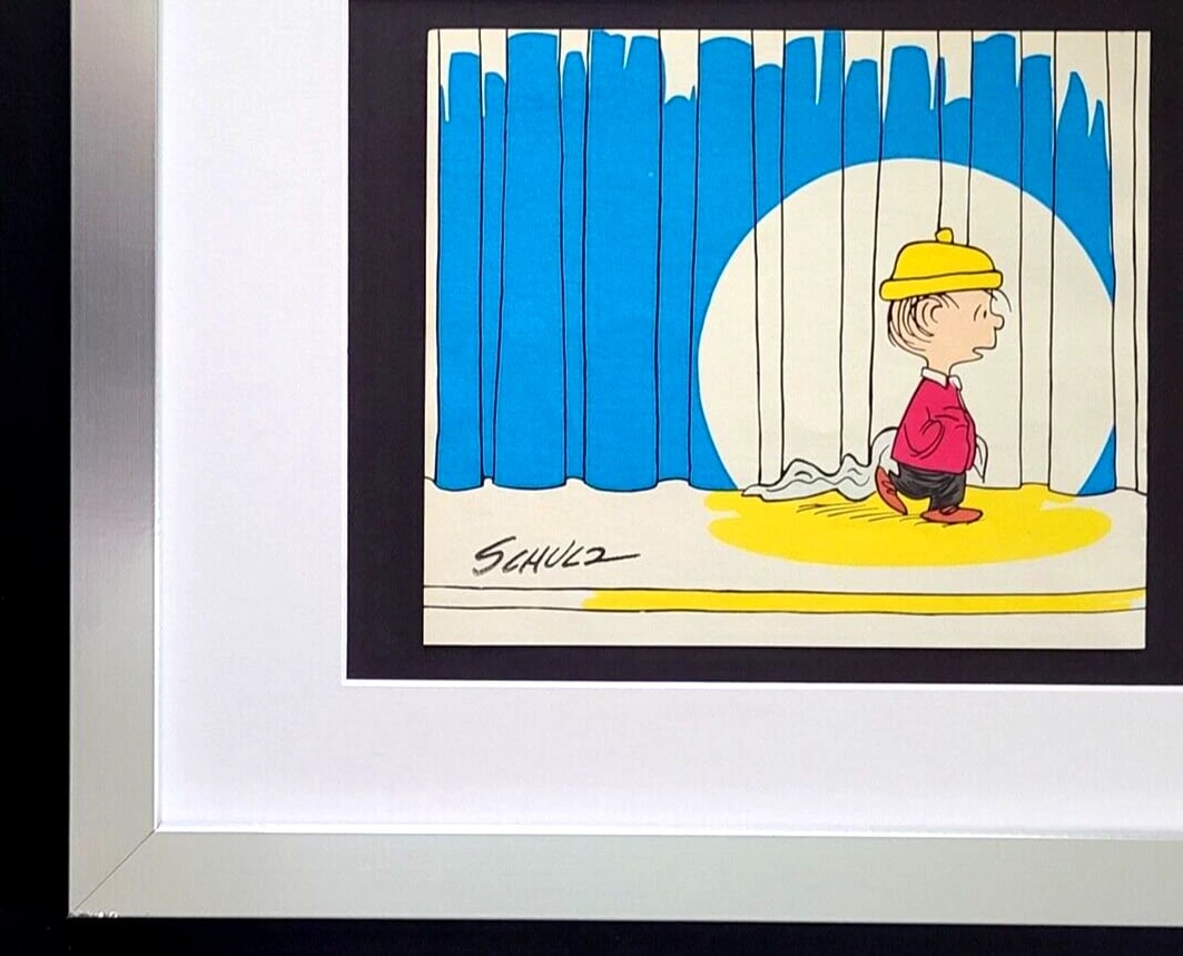 Charles Schulz Snoopy Peanuts Signed 1968 Christmas Cartoon Print Framed - 2