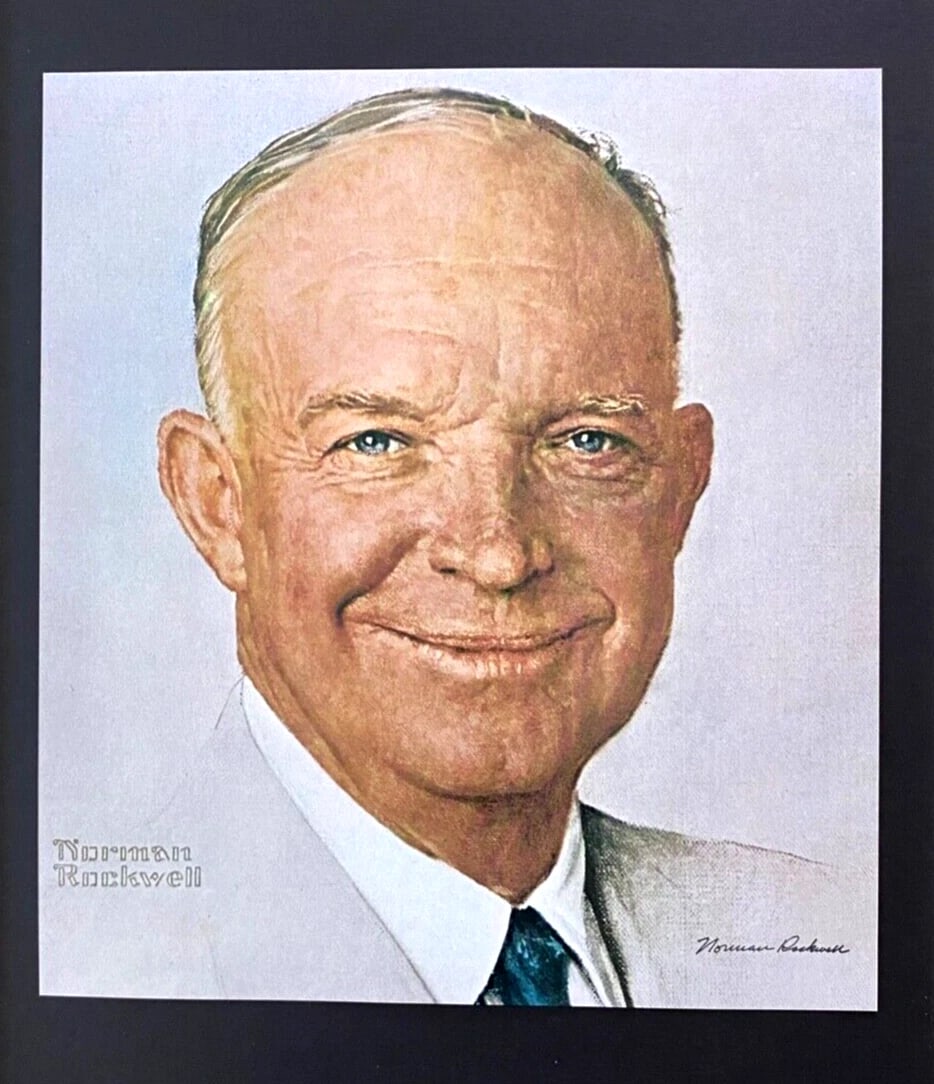 NORMAN ROCKWELL + DWIGHT D. EISENHOWER + CIRCA 1970'S + SIGNED PRINT FRAMED - 2