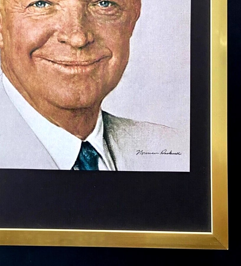 NORMAN ROCKWELL + DWIGHT D. EISENHOWER + CIRCA 1970'S + SIGNED PRINT FRAMED - 3
