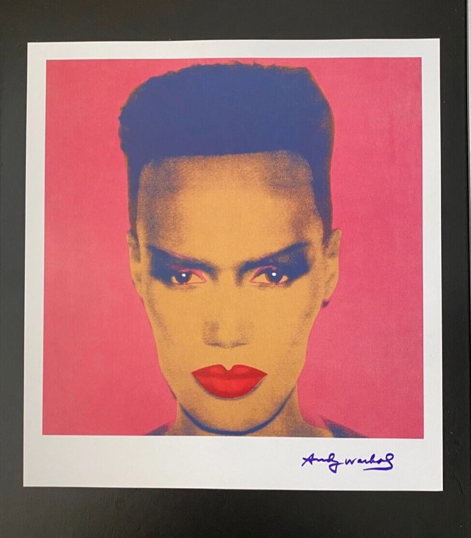 ANDY WARHOL + SIGNED 1984 GRACE JONES PRINT MOUNTED & FRAMED - 2