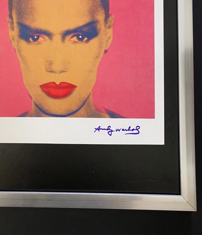 ANDY WARHOL + SIGNED 1984 GRACE JONES PRINT MOUNTED & FRAMED - 3