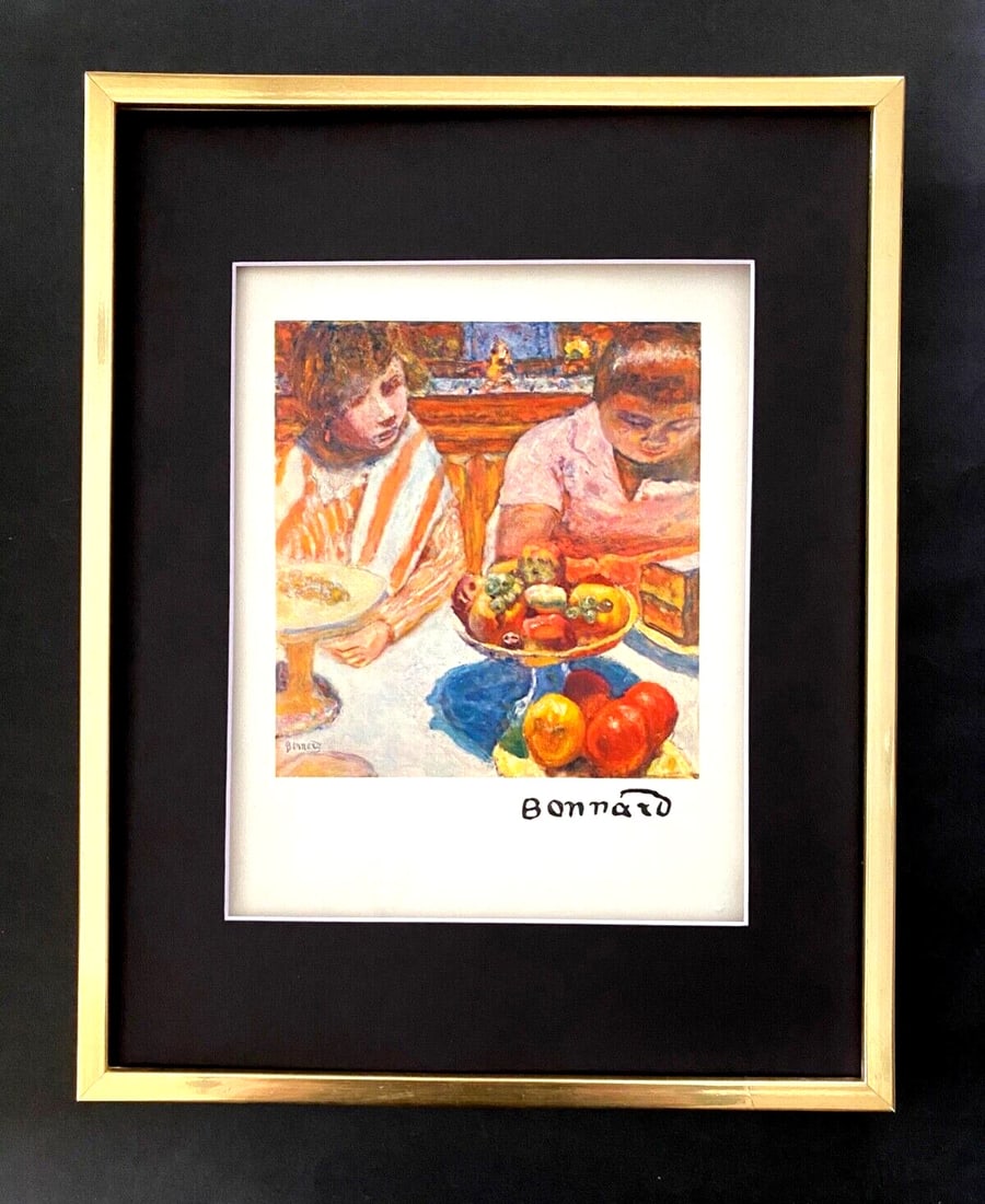 PIERRE BONNARD + 1948 AWESOME SIGNED PRINT + MATTED & FRAMED: Title: PIERRE BONNARD + 1948 AWESOME SIGNED PRINT + MATTED & FRAMED Description: This is a Beautiful and Scarce 1948 Print After PIERRE BONNARD FACSIMILE SIGNED IN INK Matted and Framed covering an