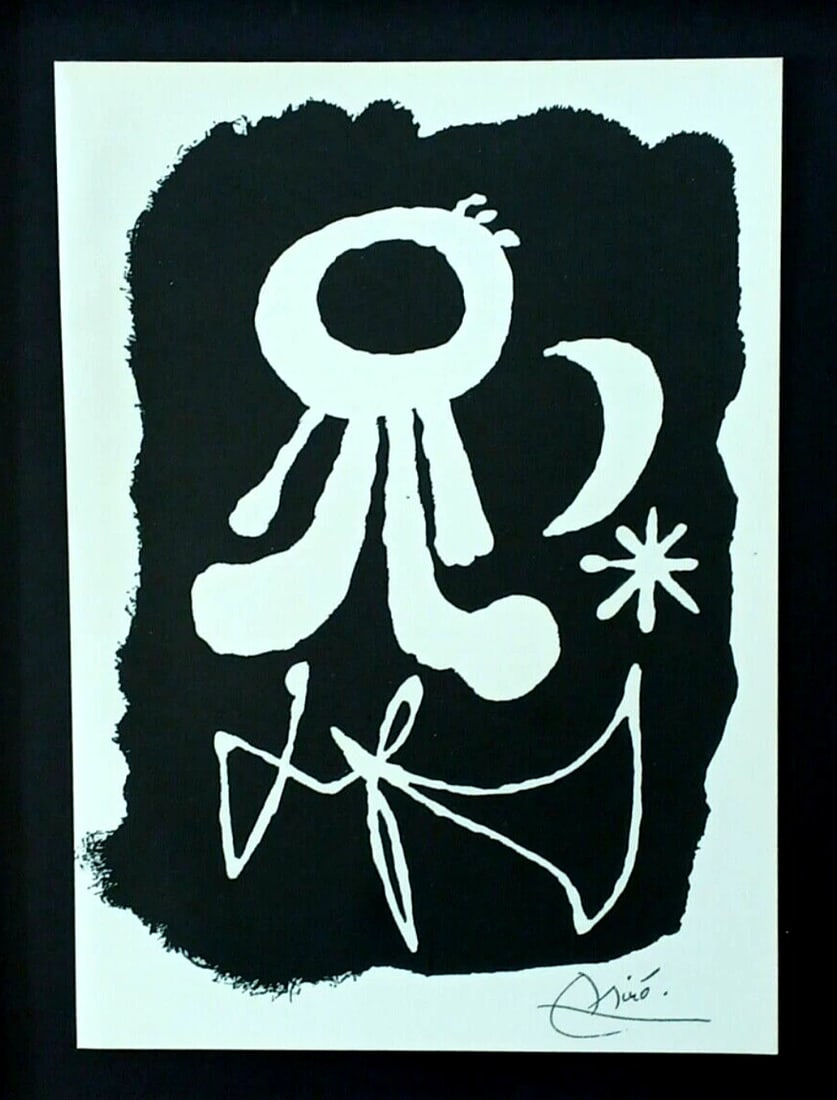 JOAN MIRO + BEAUTIFUL 1962 SIGNED PRINT + VINTAGE + FRAMED - 2