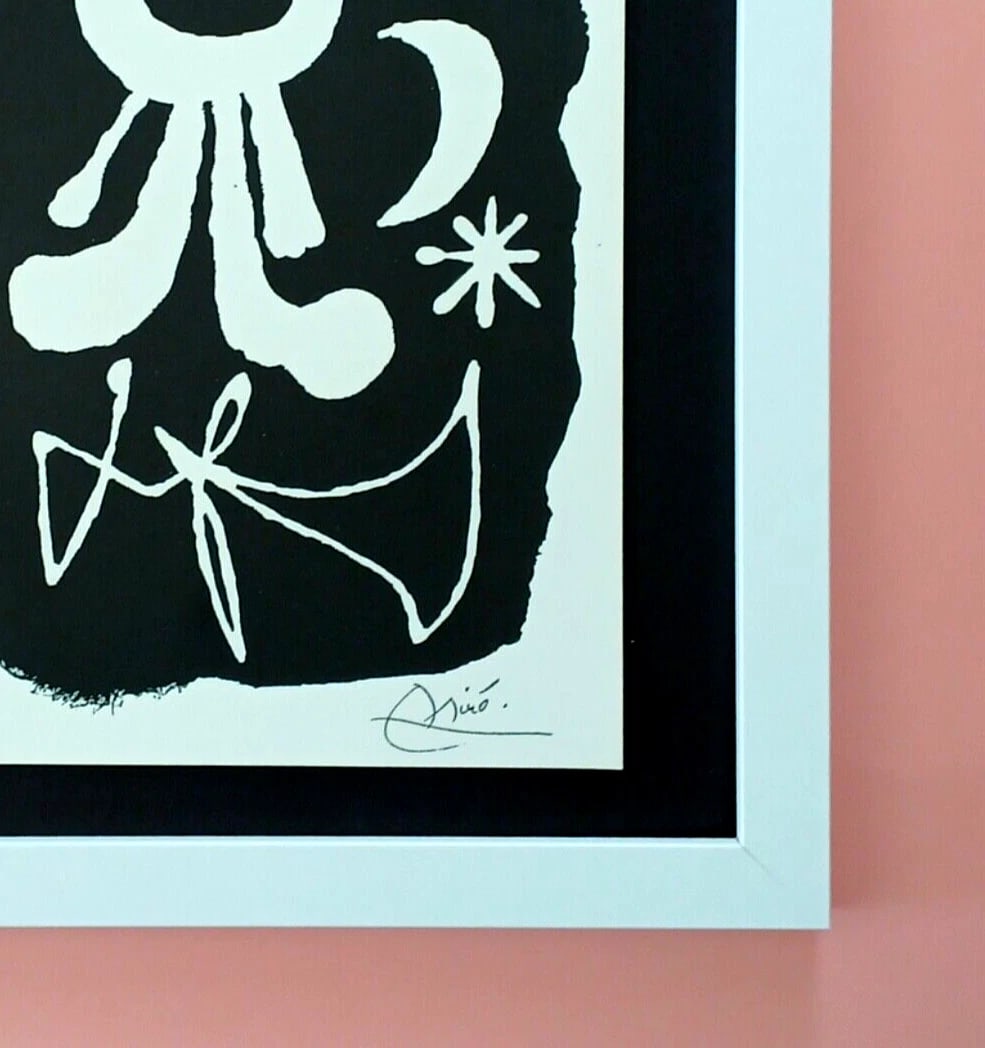 JOAN MIRO + BEAUTIFUL 1962 SIGNED PRINT + VINTAGE + FRAMED - 3