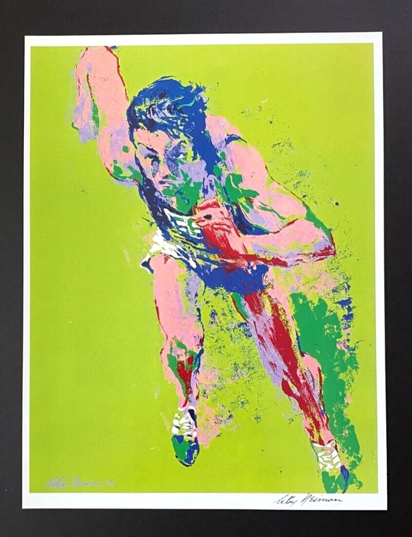 LEROY NEIMAN + ATLETISM + CIRCA 1970'S + SIGNED PRINT FRAMED - 2