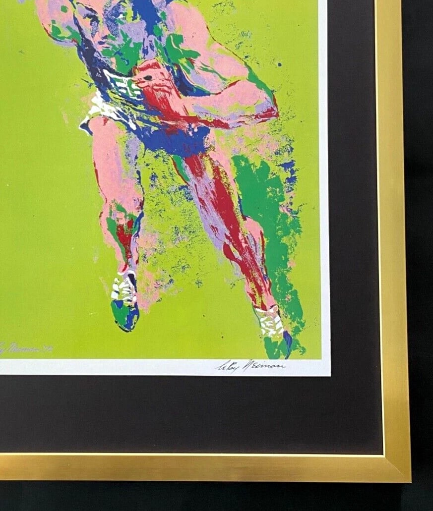 LEROY NEIMAN + ATLETISM + CIRCA 1970'S + SIGNED PRINT FRAMED - 3