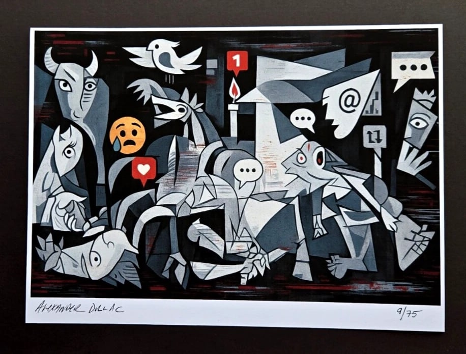 ALEXANDER DULAC | Hand Signed Authentic Print GUERNICA 2.0 Ltd.Ed. of 75 COA - 2