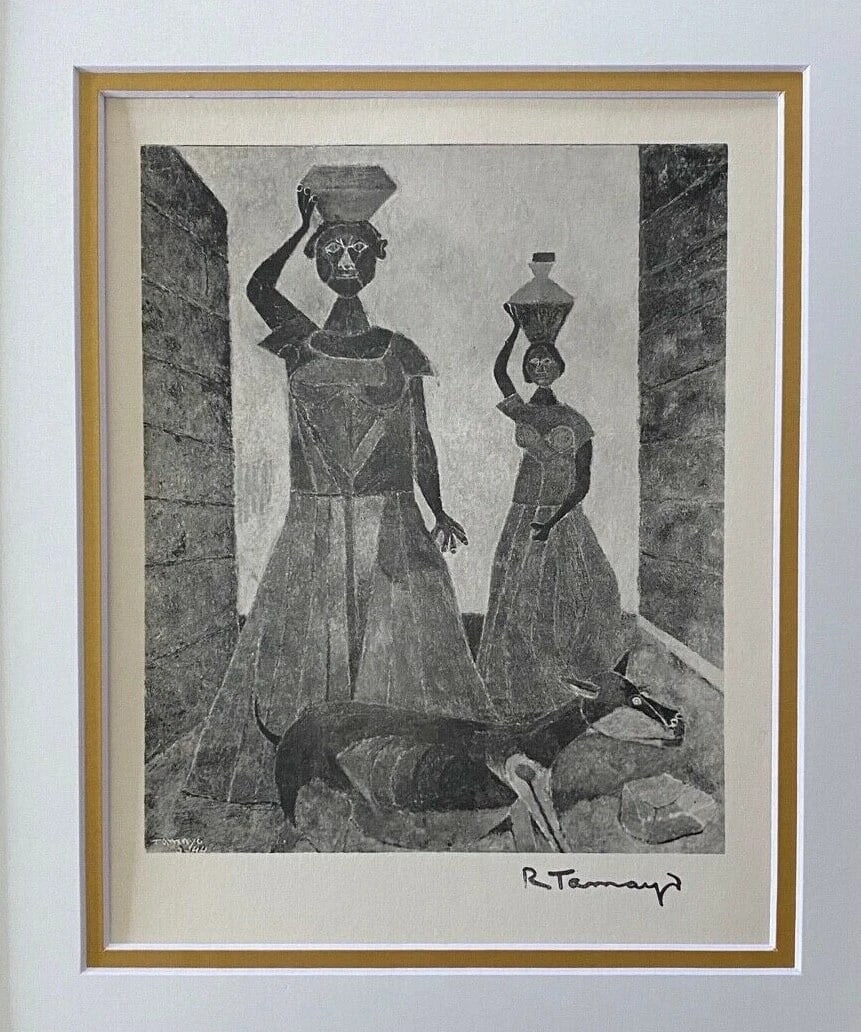 RUFINO TAMAYO 1947 BEAUTIFUL SIGNED PRINT MATTED 11 X 14 - 2