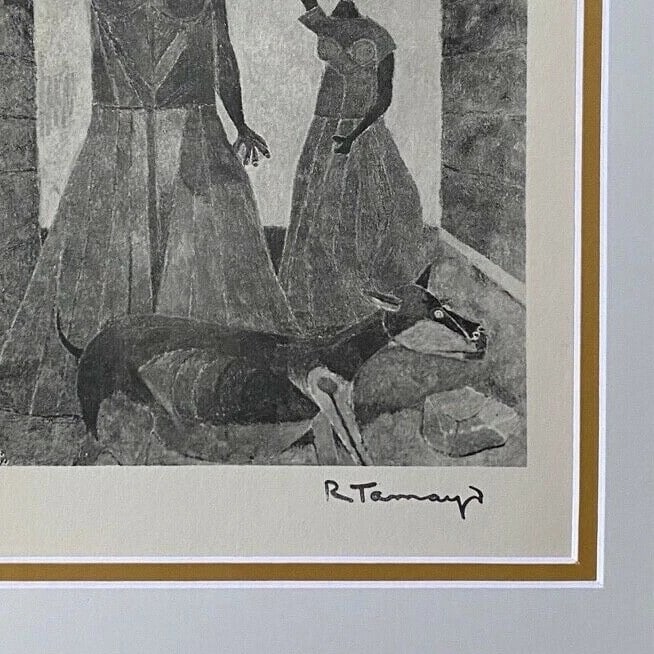 RUFINO TAMAYO 1947 BEAUTIFUL SIGNED PRINT MATTED 11 X 14 - 3