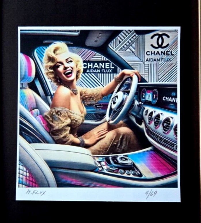 AIDAN FLUX | Hand Signed Original Print Framed COA "MARILYN MONROE " - 2