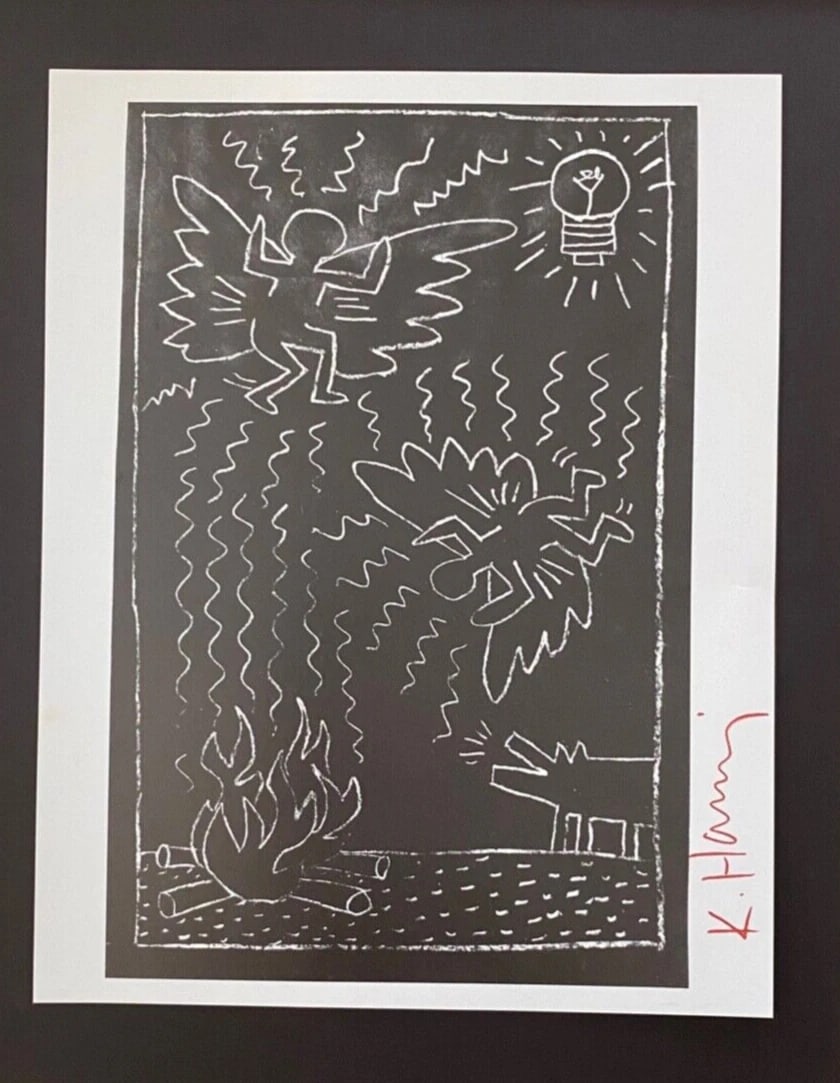 KEITH HARING + SIGNED VINTAGE PRINT FRAMED - 2