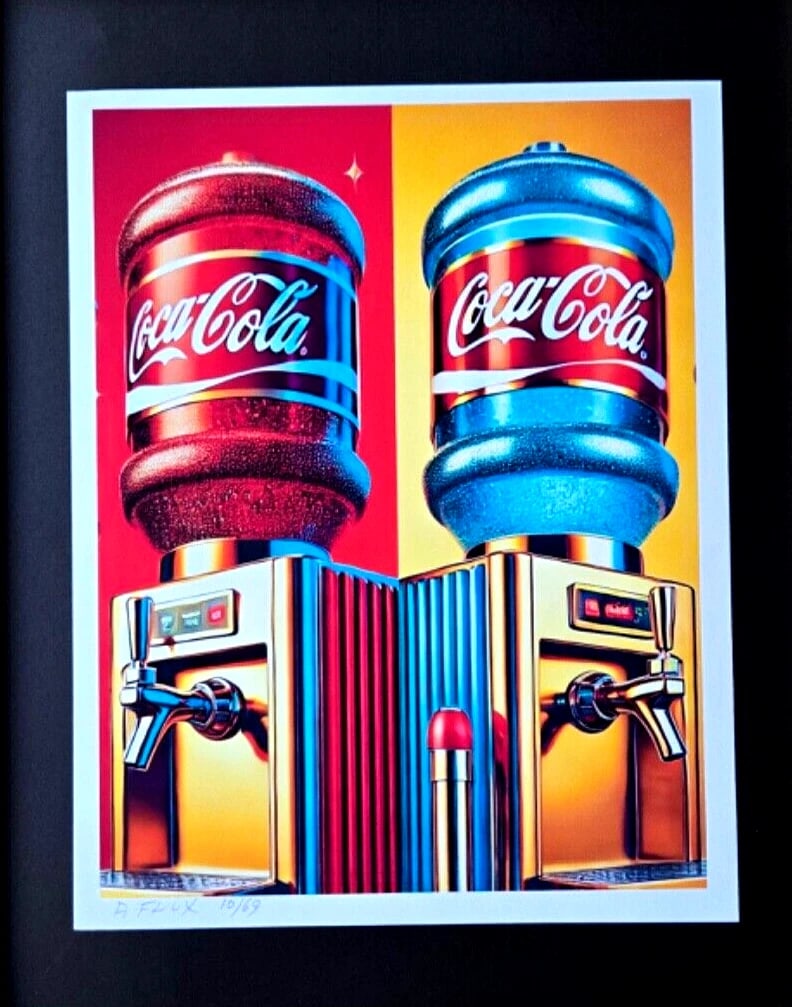 AIDAN FLUX | Hand Signed Original Print Framed LtdEd of 69 COA | COCA COLA - 2