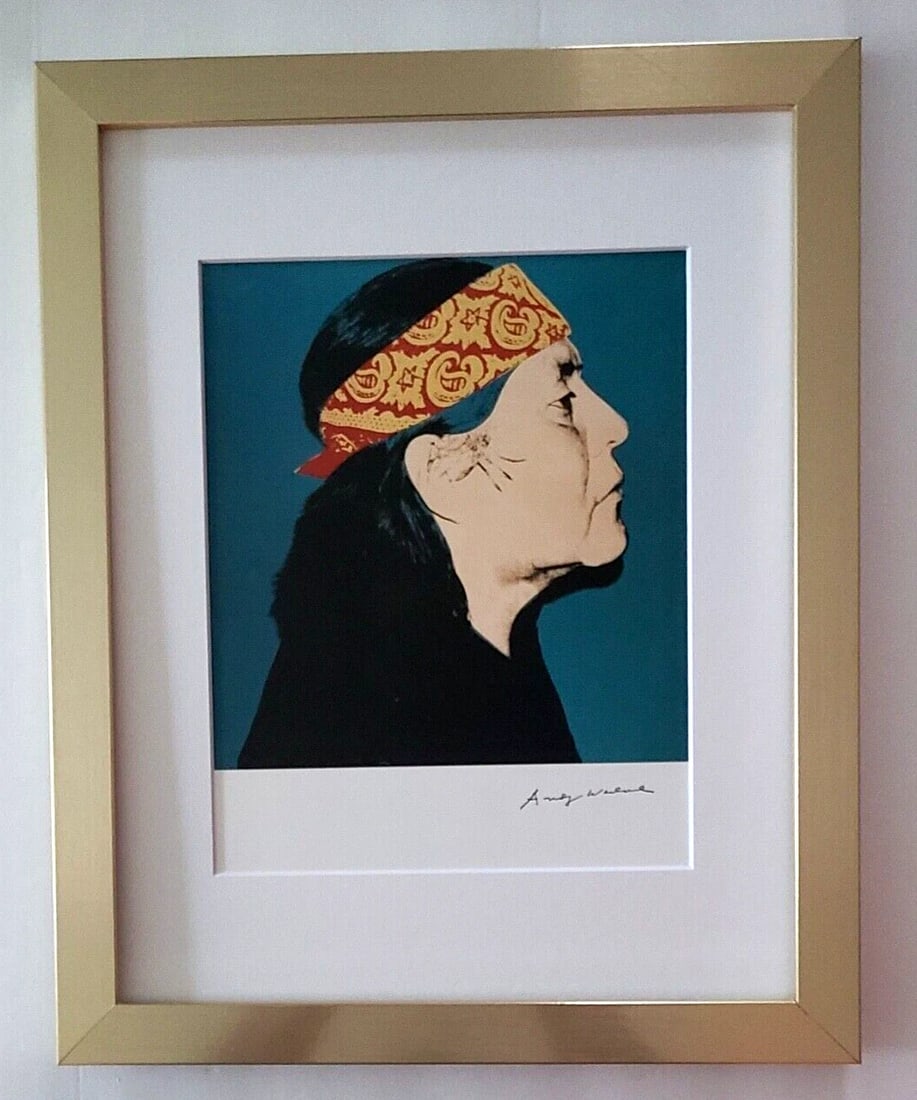 ANDY WARHOL + STUNNING 1980's SIGNED + R.C. GORMAN + PRINT MATTED & FRAMED: Title: ANDY WARHOL + STUNNING 1980's SIGNED + R.C. GORMAN + PRINT MATTED & FRAMED Description: This is an Awesome and Scarce 1980's Print after Andy Warhol FACSIMILE SIGNATURE IN INK " R.C. GORMAN " f