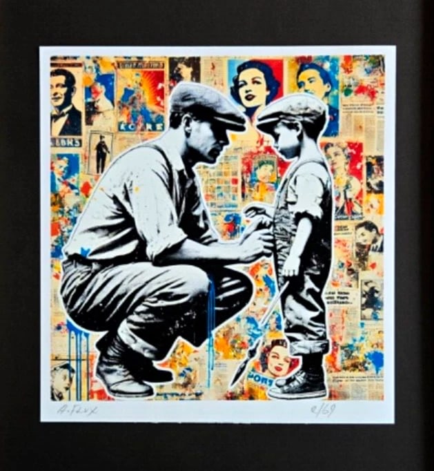 AIDAN FLUX | Hand Signed Original Print Framed Ltd.Ed. COA "MY BOY" - 2