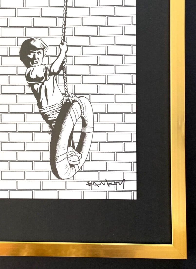BANKSY + SIGNED DONALD TRUMP PRINT FRAMED - 3