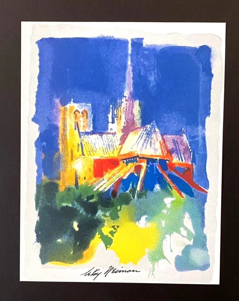LEROY NEIMAN + NOTRE DAME PARIS + CIRCA 1970'S + SIGNED PRINT FRAMED - 2