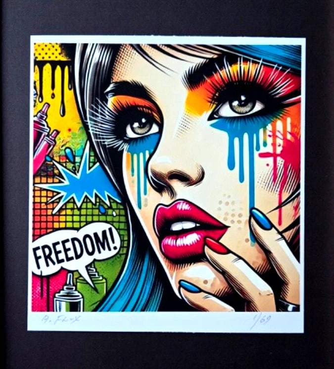 AIDAN FLUX | Hand Signed Original Print Framed LtdEd COA " FREEDOM " - 2