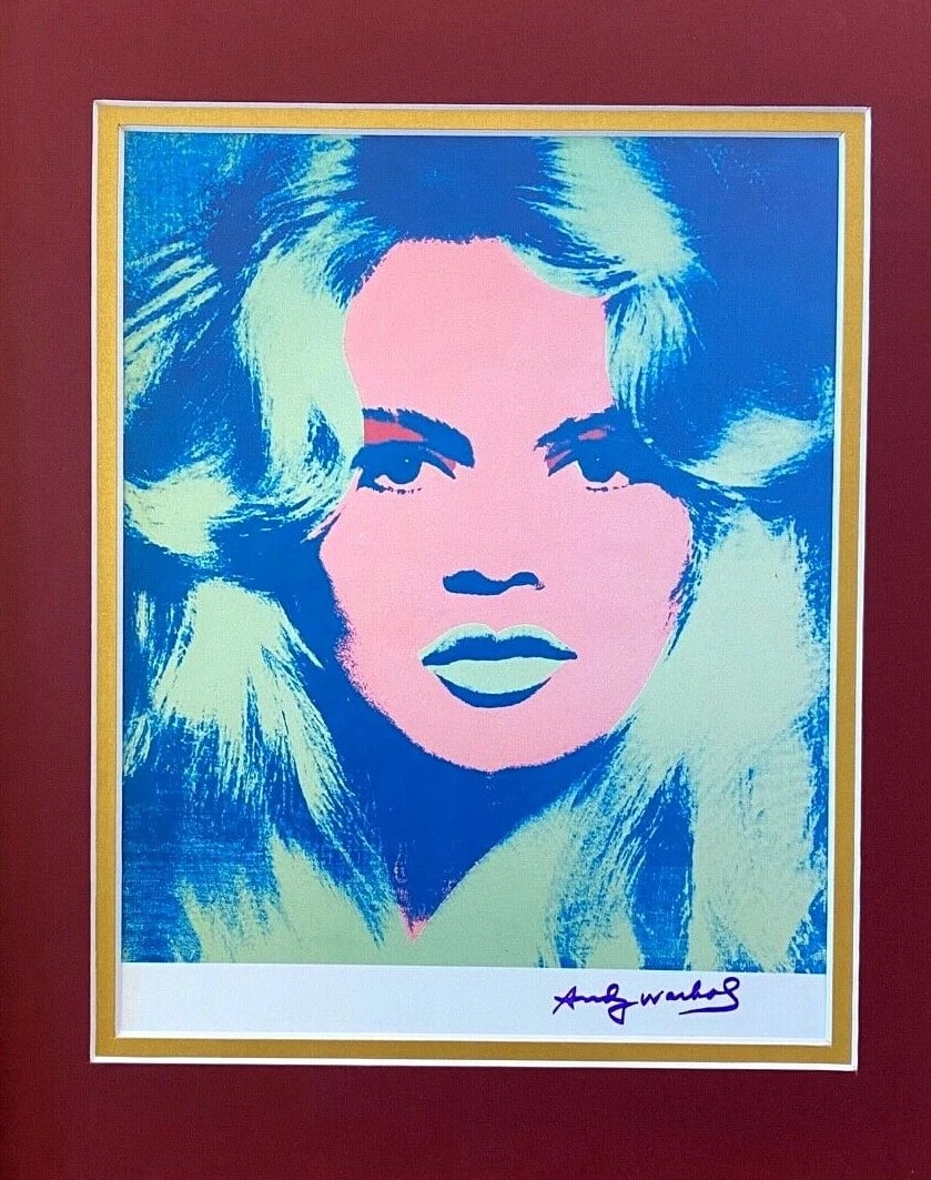 ANDY WARHOL 1984 SIGNED AWESOME BRIGITTE BARDOT PRINT MATTED TO 11X14 - 2