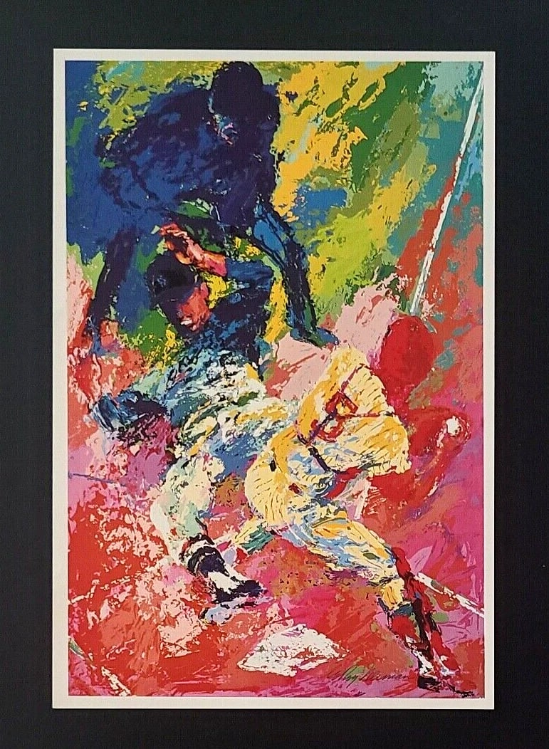 LEROY NEIMAN + BASEBALL + CIRCA 1990'S + SIGNED PRINT FRAMED - 2