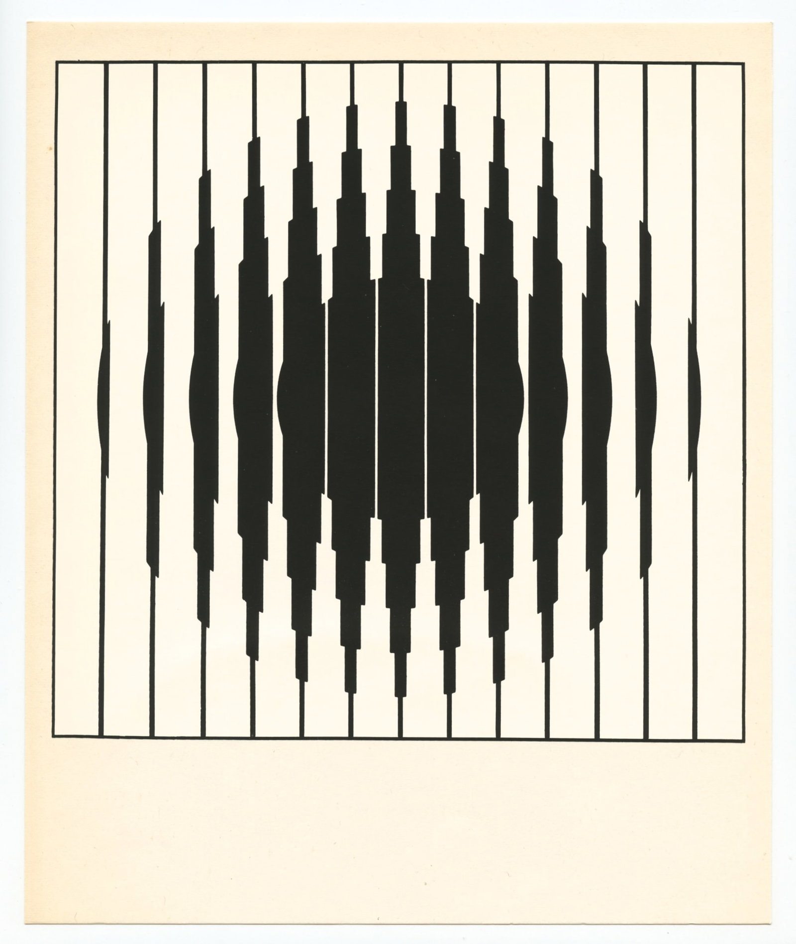 Victor Vasarely serigraph, 1968: Title: Victor Vasarely serigraph, 1968 Description: Medium: serigraph (after the painting). Printed in 1968 and published by the (op)art galerie of Esslingen, Germany for a rare portfolio. Size: 9 1/2