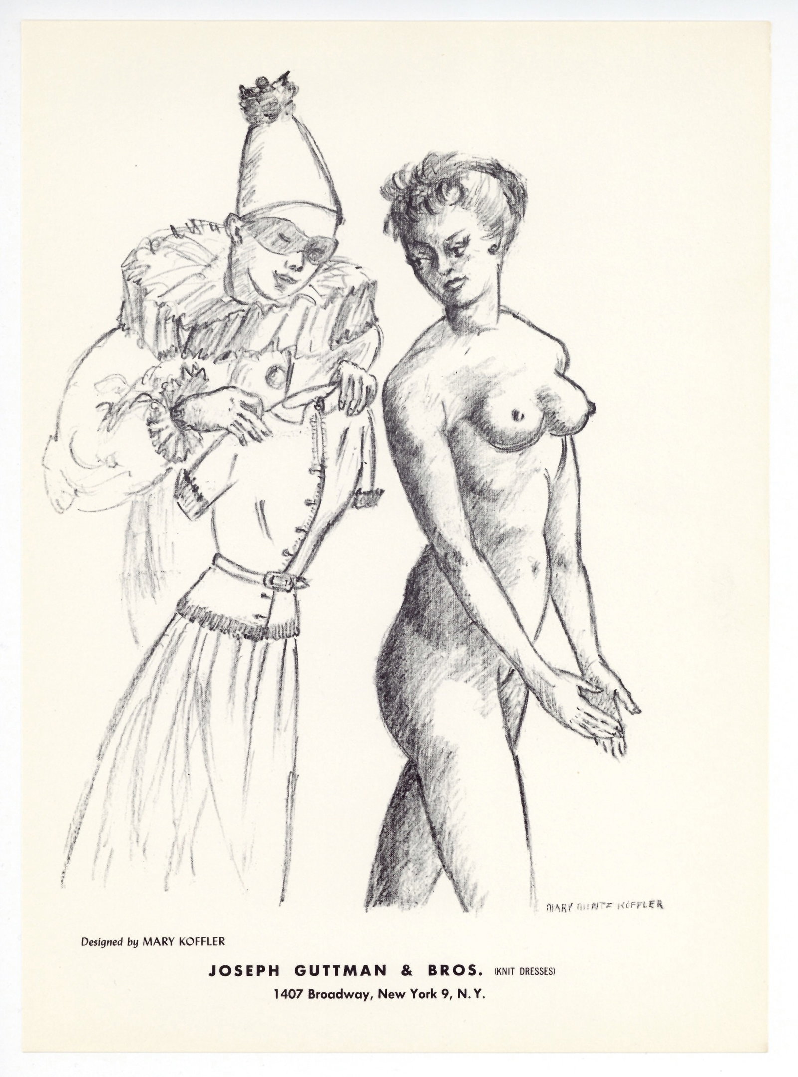 Mary Mintz Koffler original lithograph: Title: Mary Mintz Koffler original lithograph Description: Medium: original lithograph. This lithograph was printed in 1955 for the "Improvisations" portfolio, and published by the Artists Equity Asso