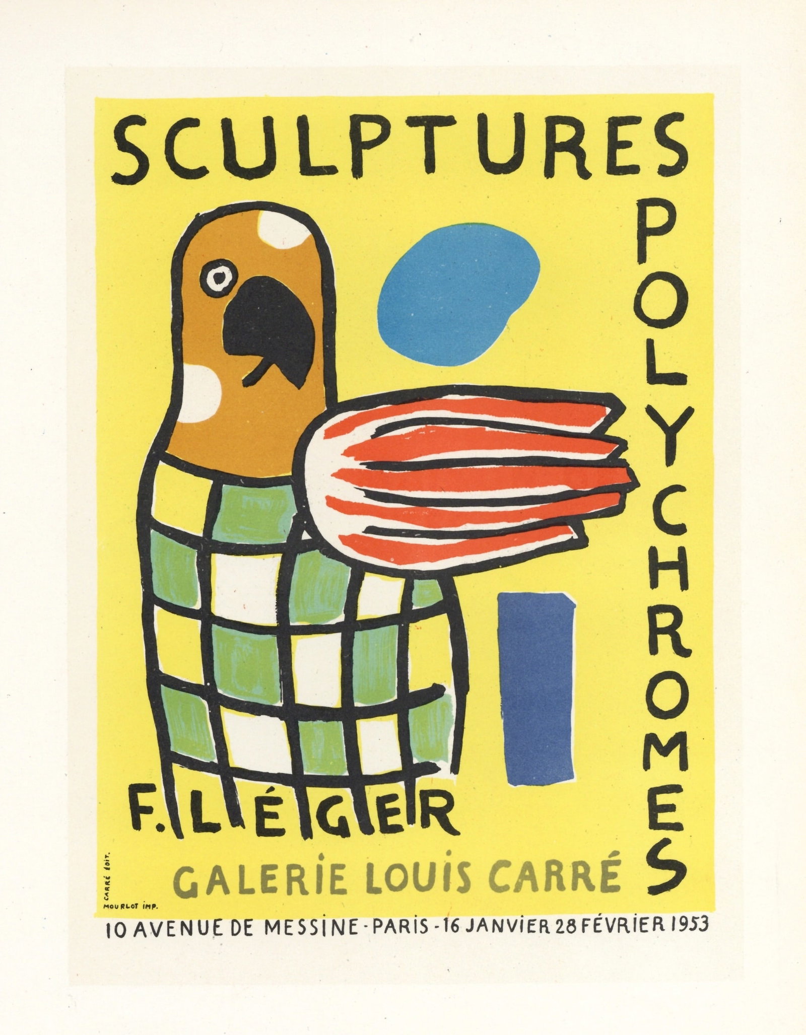 Fernand Leger lithograph poster "Sculptures Polychromes": Title: Fernand Leger lithograph poster "Sculptures Polychromes" Description: Medium: lithograph (after the original lithograph poster). During the late 1940's and throughout the 1950's, Fernand Leger