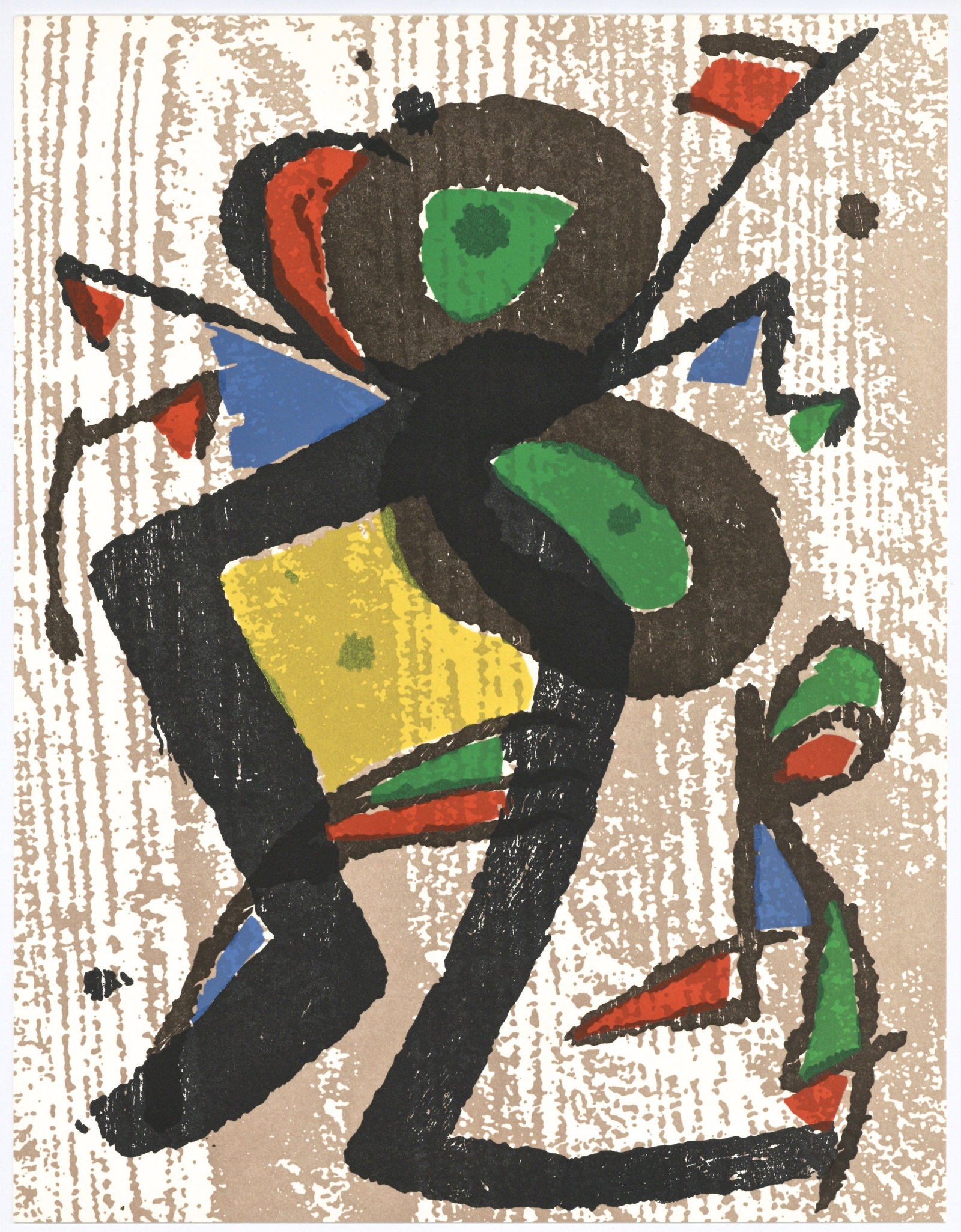 Joan Miro original woodcut: Title: Joan Miro original woodcut Description: Medium: original color woodcut. Reference: Dupin 1290. Published for the Jacques Dupin catalogue raisonne "Miro Graveur I" in 1984. Sheet size: 12 1/2 x