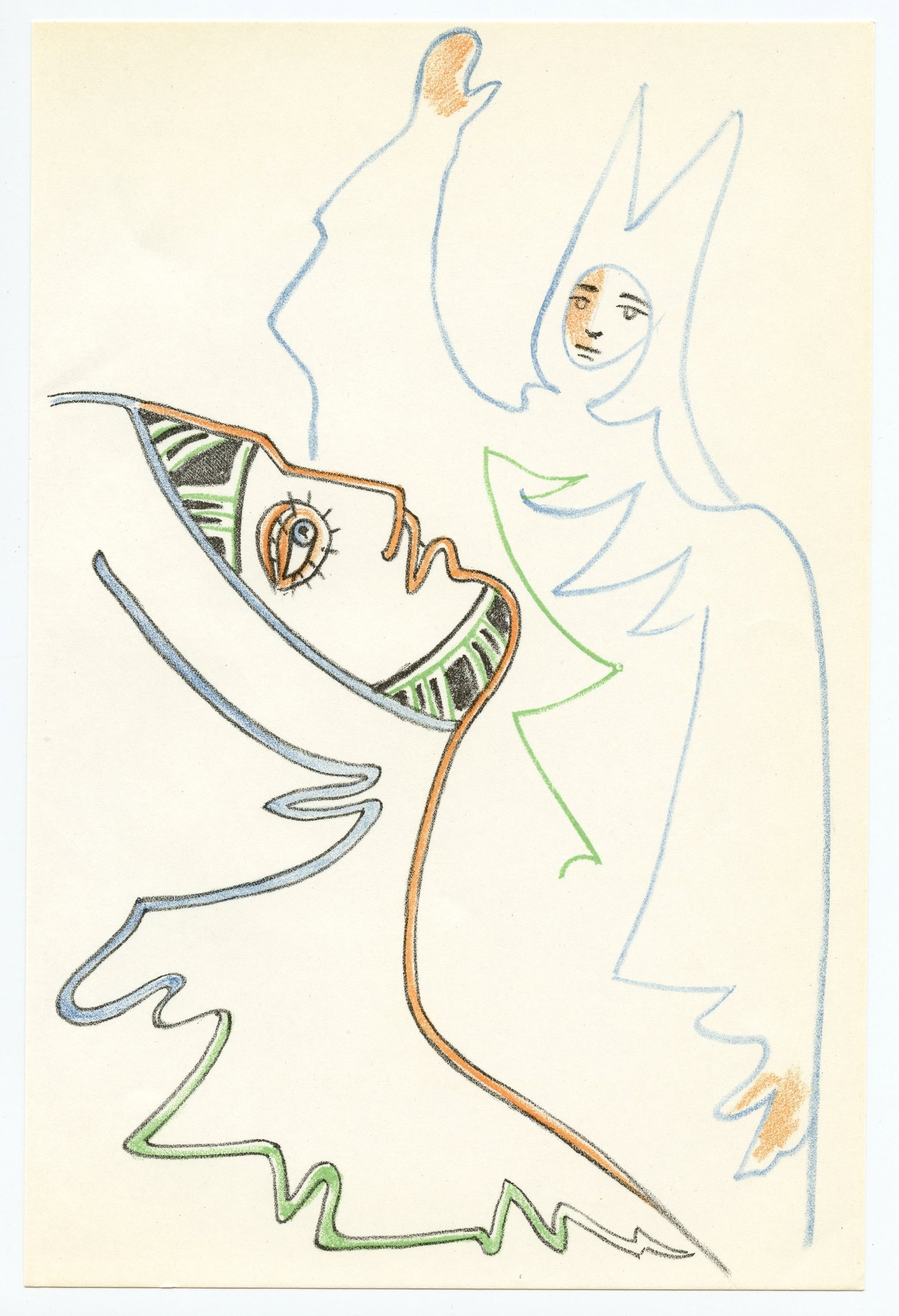 Jean Cocteau original lithograph | Renaud et Armide: Title: Jean Cocteau original lithograph | Renaud et Armide Description: Medium: original lithograph. Printed in Paris in 1957 at the Mourlot Freres atelier. Size: 8 3/4 x 6 inches (225 x 150 mm).