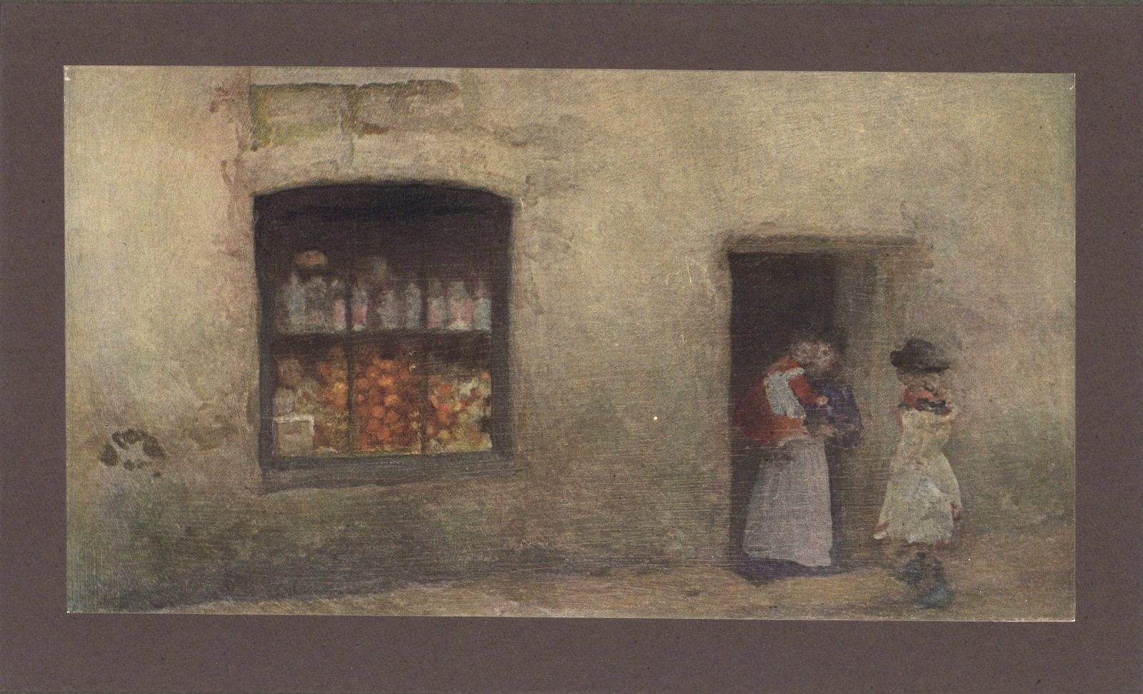 James Whistler "The Sweet Shop" 1905: Title: James Whistler "The Sweet Shop" 1905 Description: Medium: offset lithograph (after the painting). Published in London by The Studio in 1905 for a rare deluxe portfolio. Printed on smooth wove p