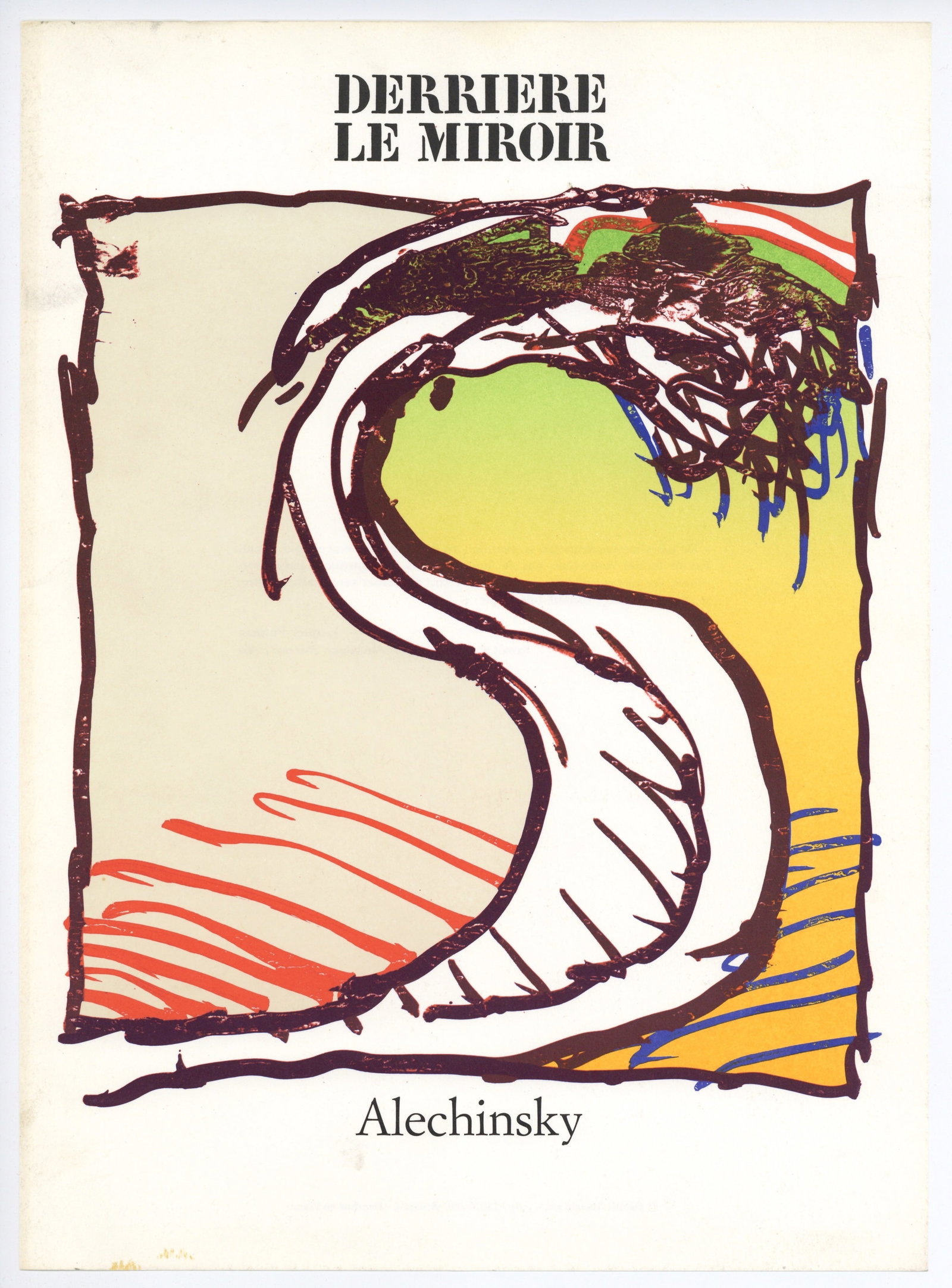 Pierre Alechinsky original lithograph, 1981: Title: Pierre Alechinsky original lithograph, 1981 Description: Medium: original lithograph. Printed in 1981 for the front cover of the art revue Derriere le Miroir (issue number 247) and published