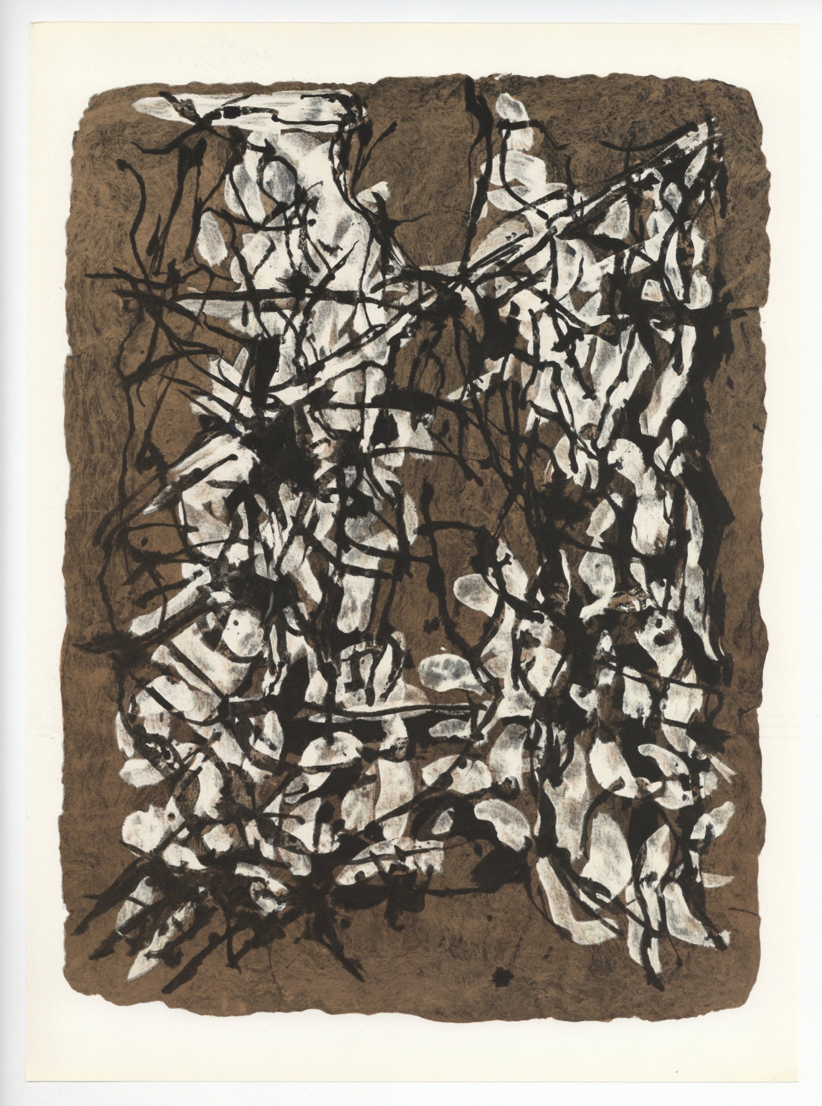Jean-Paul Riopelle original lithograph, 1966: Title: Jean-Paul Riopelle original lithograph, 1966 Description: Medium: original lithograph. Printed in 1966 for the art revue Derriere le Miroir (issue number 160) and published in Paris by Maeght.
