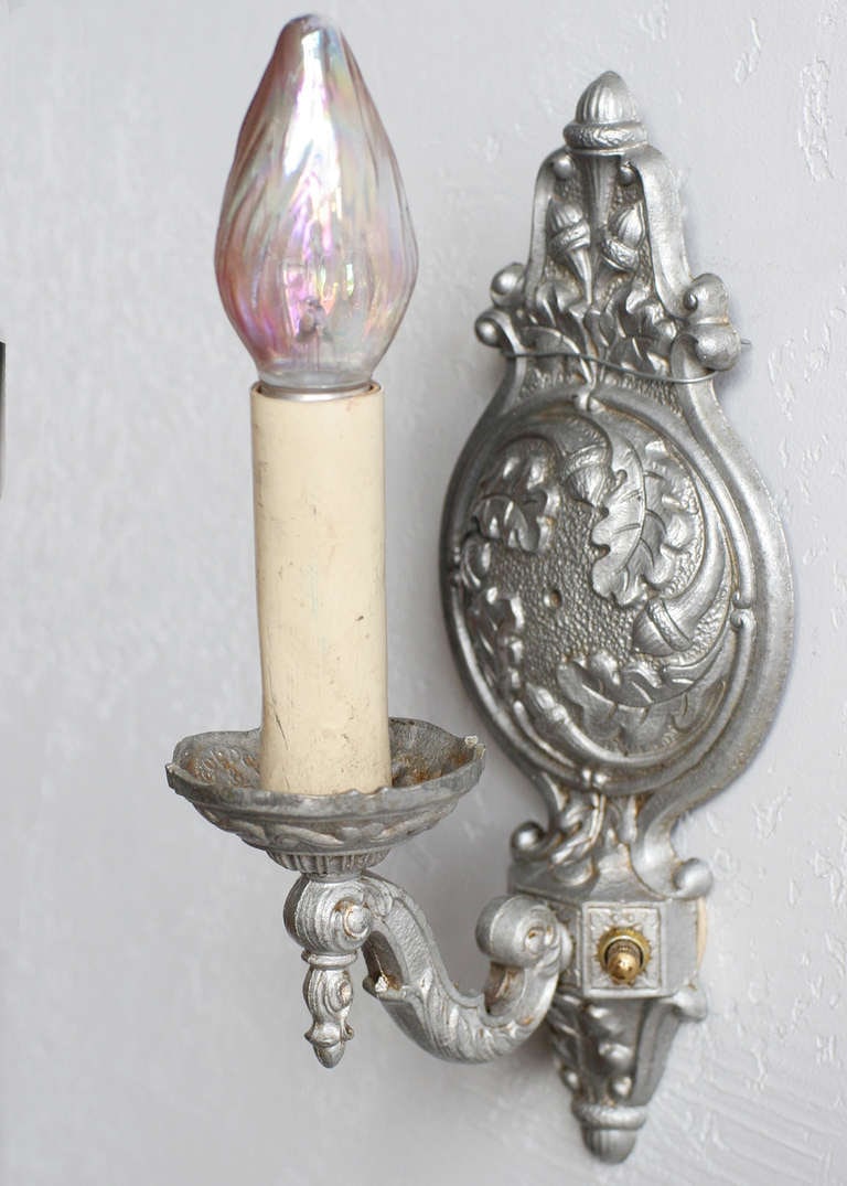 1920s Regency Style Cast Aluminum Wall Sconce by Gold Co, 4 Available - 3