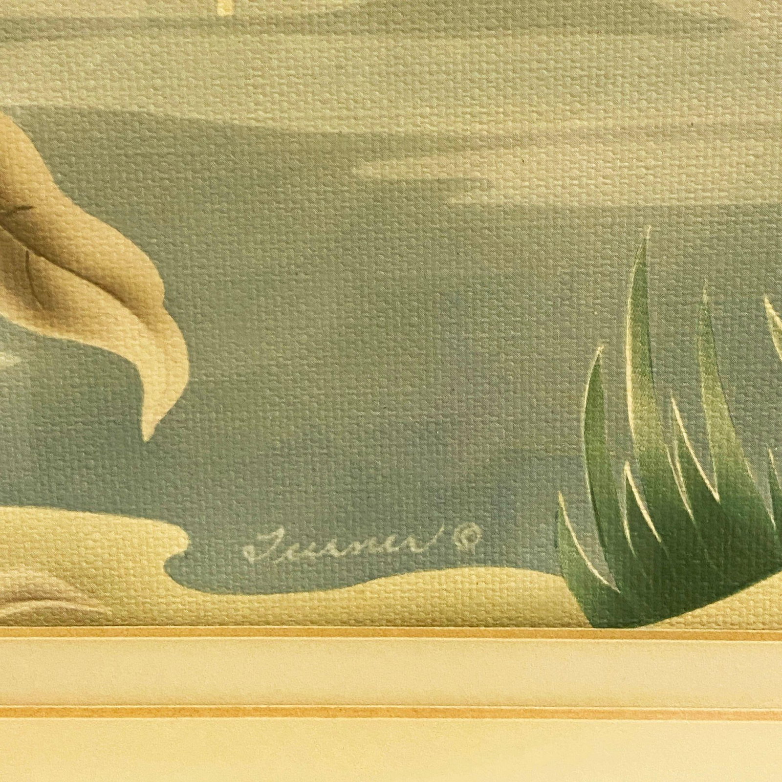 1940 Tropical Flamingo Lovers Scenic Print, by Billy Seay for Turner - 2