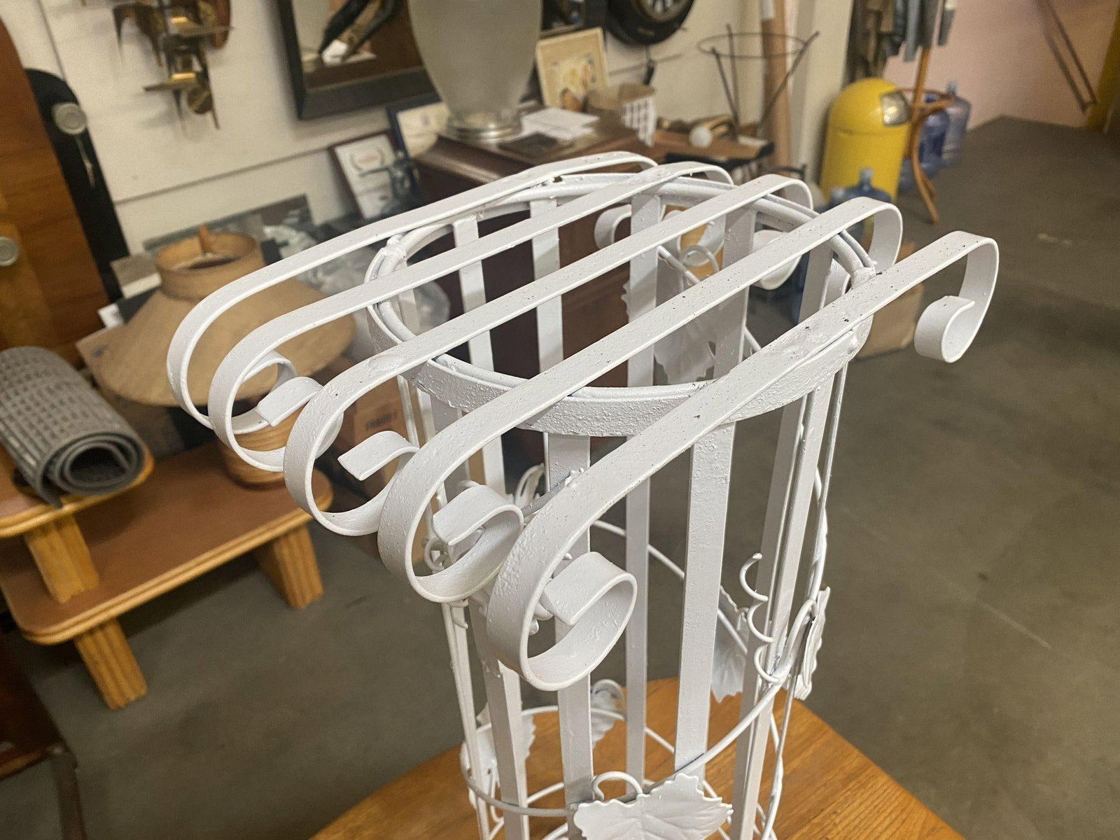 Mid Century Woodard Style Steel Strip Roman Column Plant Stand - 3