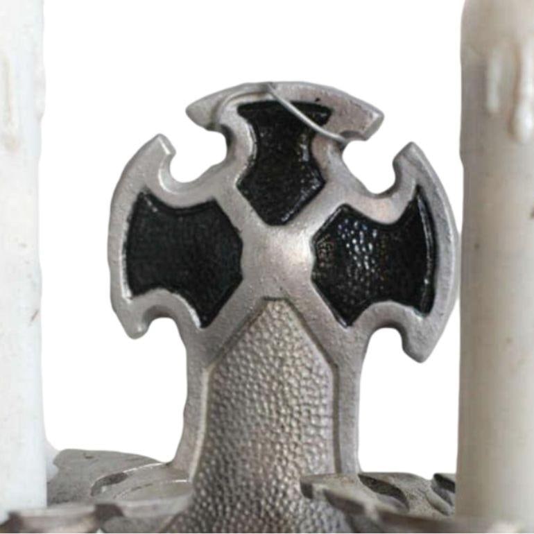 Geometric Art Deco Aluminum Lighted Wall Sconces, Set of 4 - 6