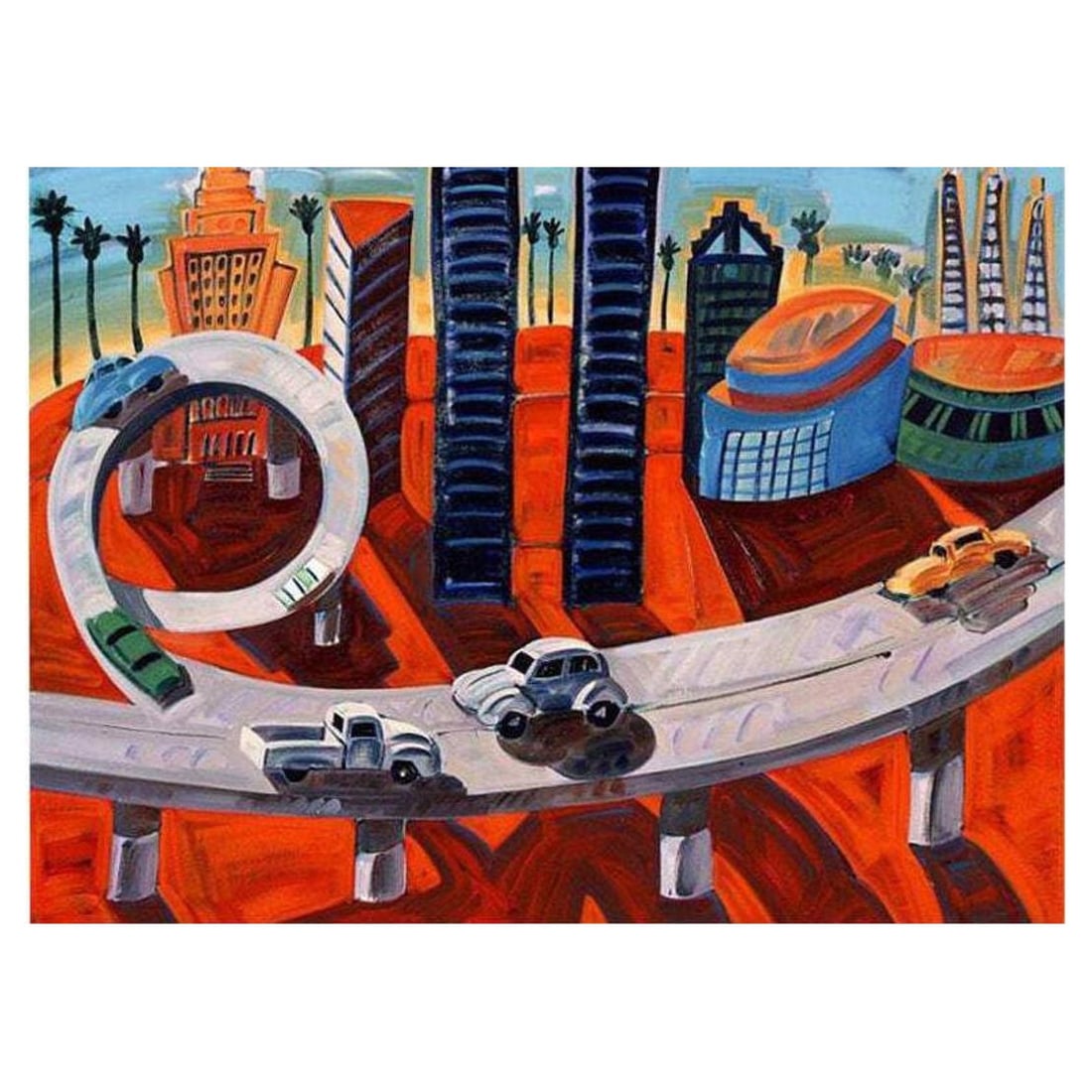 Frank Romero "Cheech's Downtown" Giclee Print Limited Edition Signed, 6 of 7 - 17