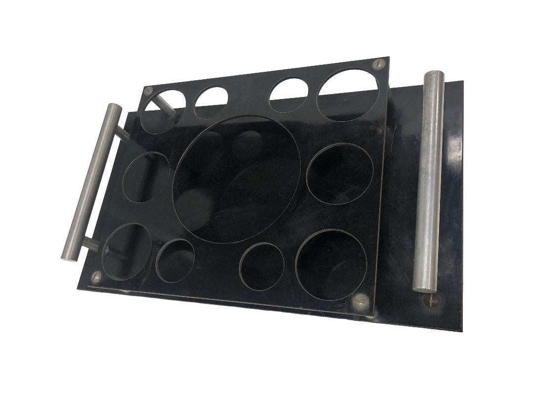 Aluminum and Bakelite Drink holder Tray by Aero-Art Los Angeles - 12