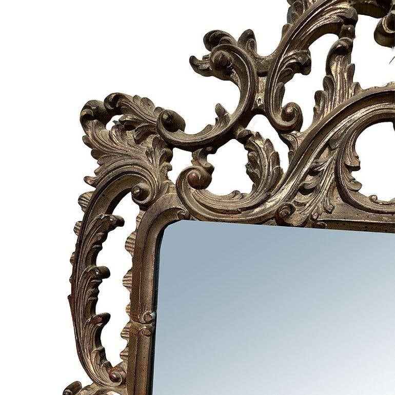 Antique Venetian Baroque Framed Wall Mirror 5' Tall - 9
