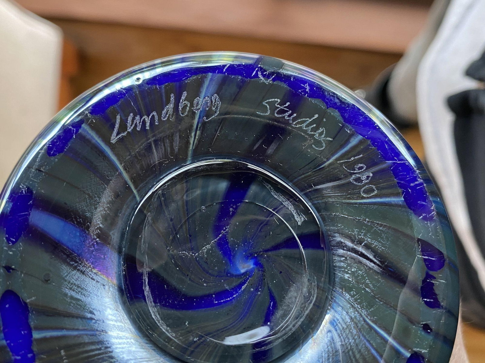 Iridescent 7 Color Art Glass Vase by Lundberg Studio - 14