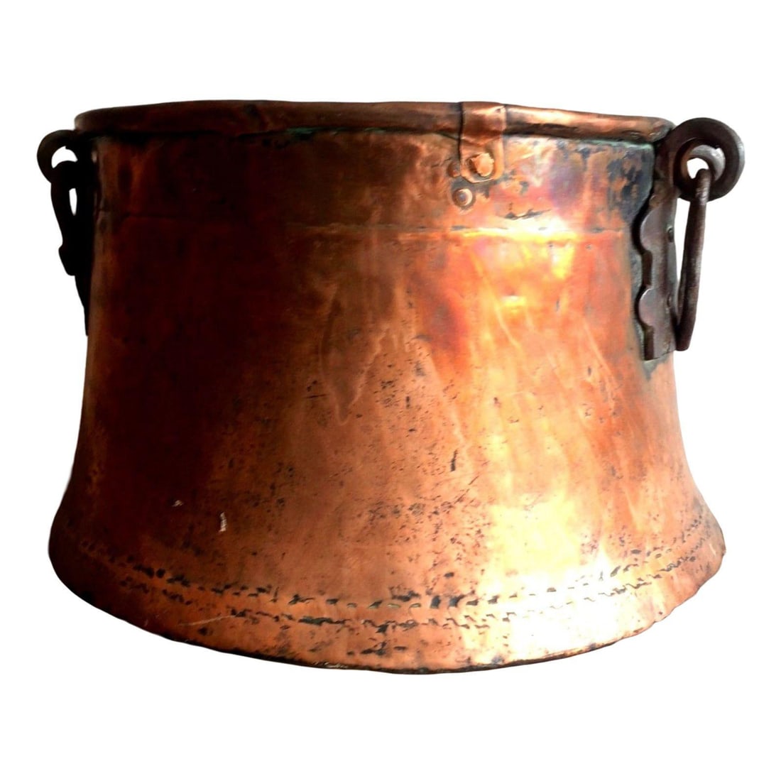 Late Victorian Hand-Hammered Copper Cauldron Pot - 8