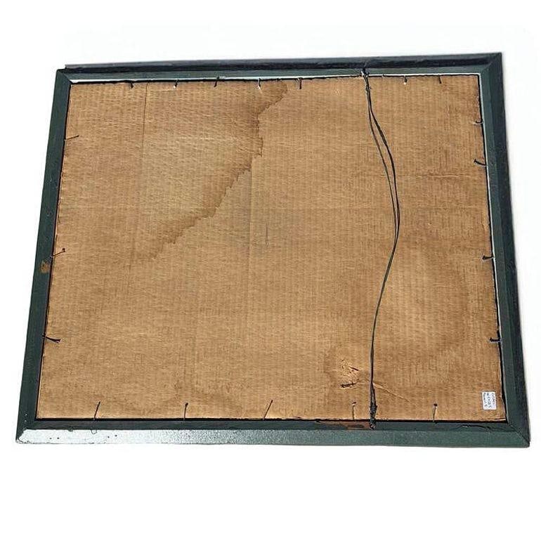 Mid Century White Camellia Botanical Floral Lithograph Print in Original Frame - 12