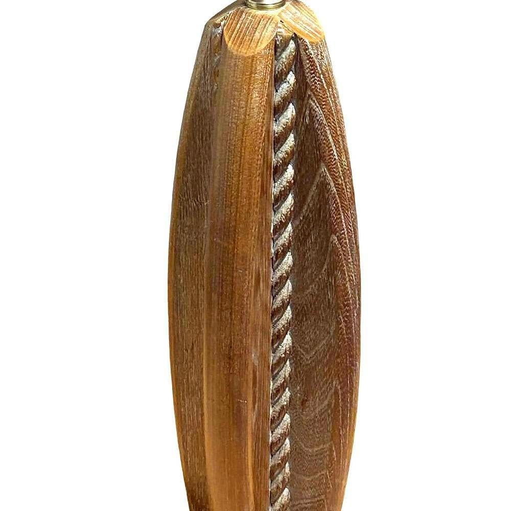 Mid-century Hand Carved Maple Wood Heifetz Syle Abstract Table Lamp - 5