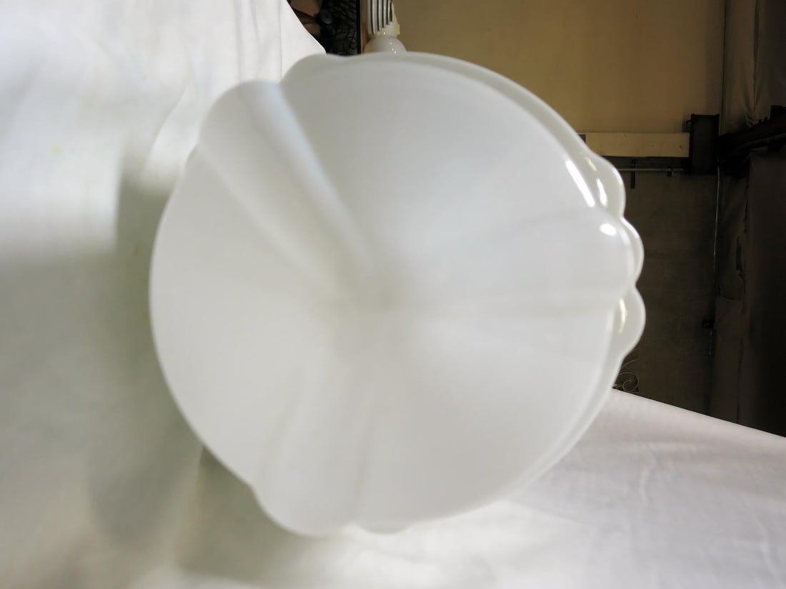 Large Art Deco Stepped Birthday Cake Skyscaper Ceiling Glass Globe Pendant - 4