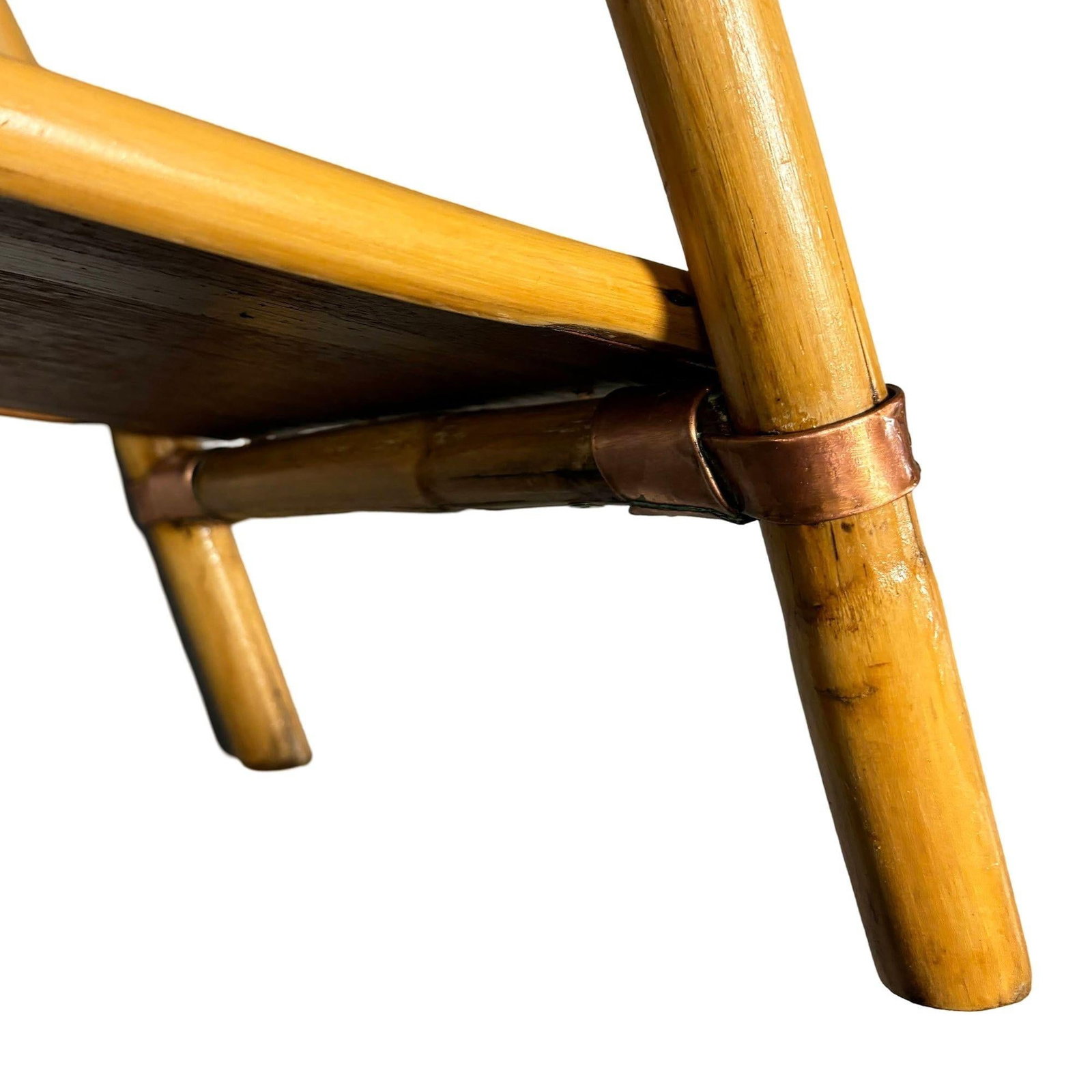 Rattan & Mahogany Double Arch "Tropitan" 2-Tier Side Table by Ritts - 4