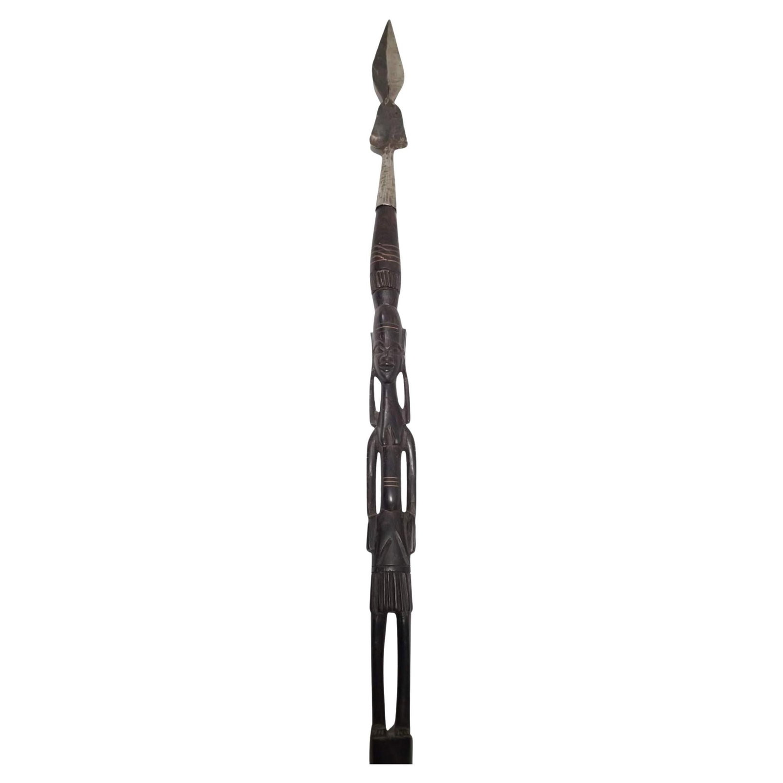 Makonde Tanzanian Carved Warrior Female Spear - 2